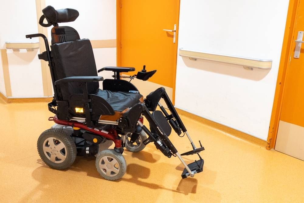black power heavy-duty wheelchair in hospital