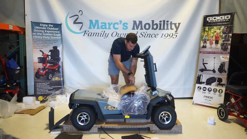 how to set up a mobility scooter right after unboxing