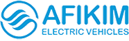 Logo of AFIKIM Electric Vehicles with a blue and white design.
