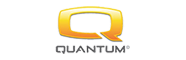 Quantum logo with a gold 'Q' on a black background