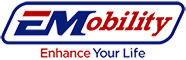 Logo of EMobility with tagline Enhance Your Life on a white background