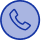 Blue phone icon on a white background