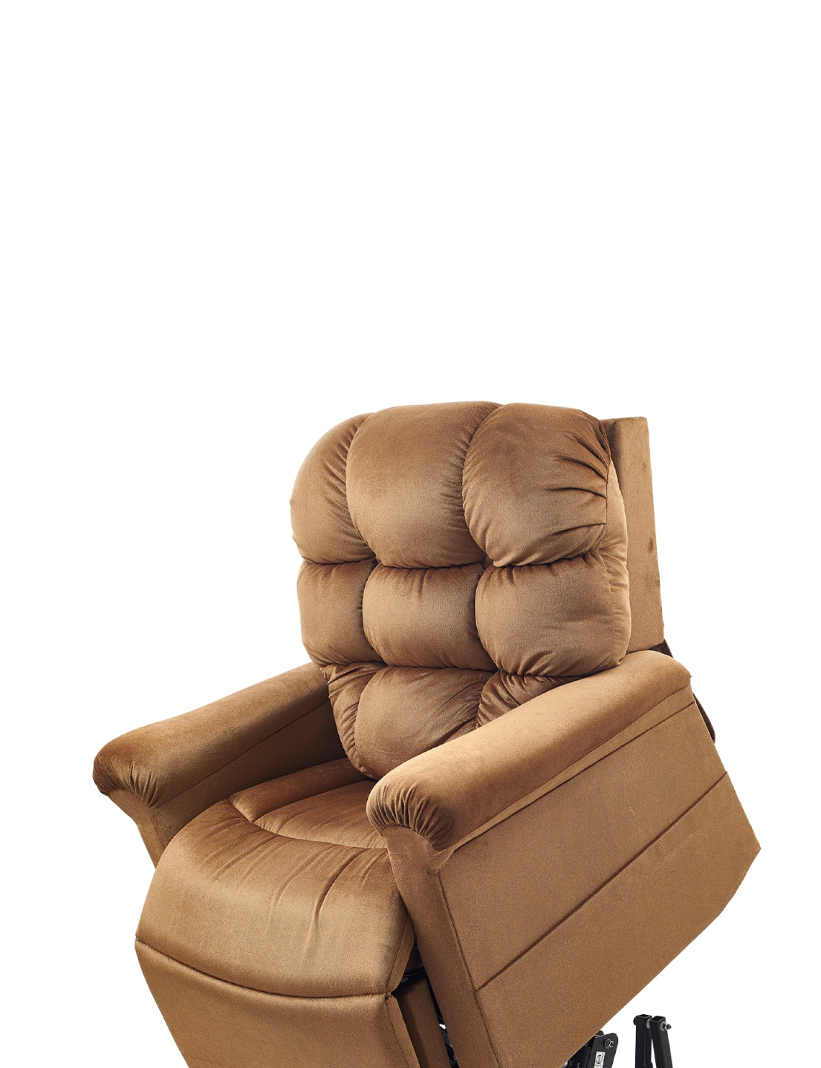 Brown recliner chair on a white background