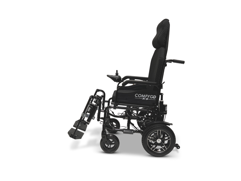 X-9 ComfyGO Remote Controlled Electric Wheelchair, Auto Reclining Backrest & Lifting Leg Rests