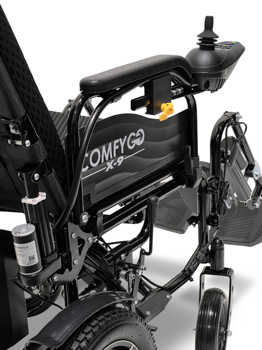 X-9 ComfyGO Remote Controlled Electric Wheelchair, Auto Reclining Backrest & Lifting Leg Rests