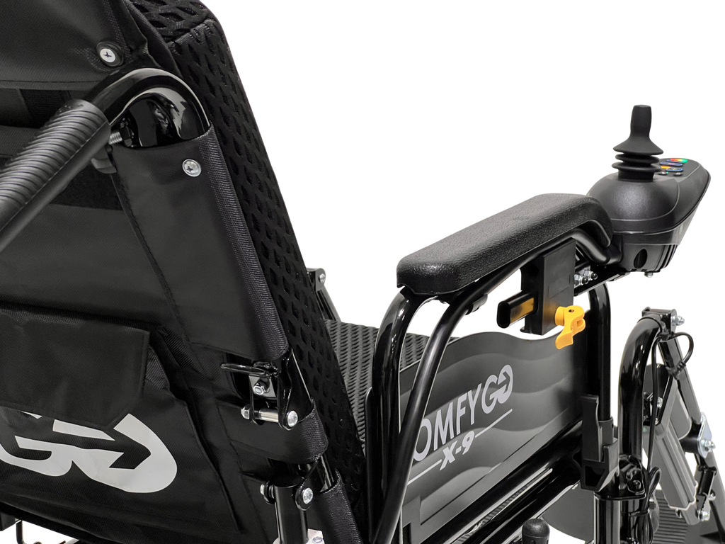 X-9 ComfyGO Remote Controlled Electric Wheelchair, Auto Reclining Backrest & Lifting Leg Rests