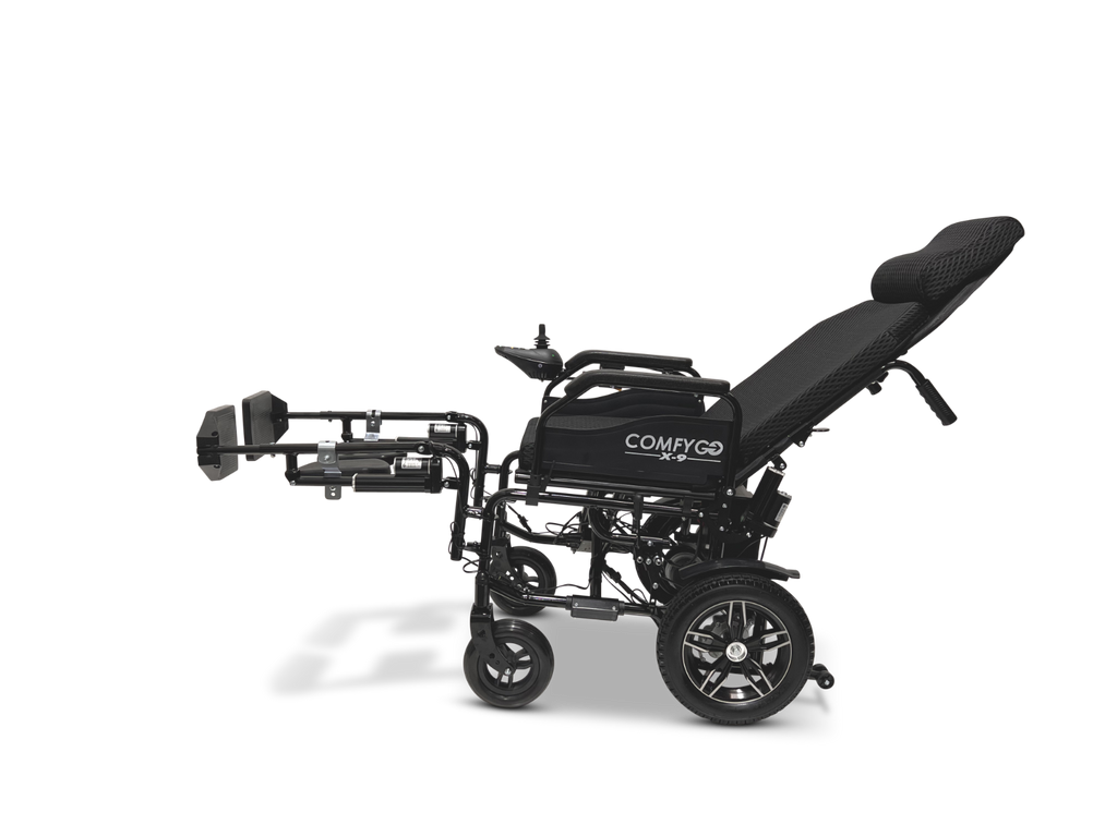 X-9 ComfyGO Remote Controlled Electric Wheelchair, Auto Reclining Backrest & Lifting Leg Rests