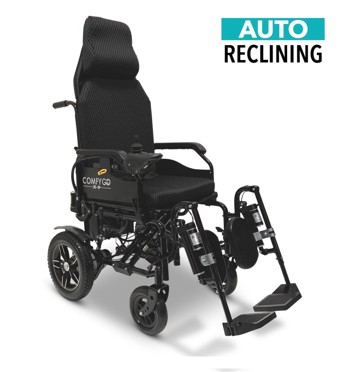 X-9 ComfyGO Remote Controlled Electric Wheelchair, Auto Reclining Backrest & Lifting Leg Rests