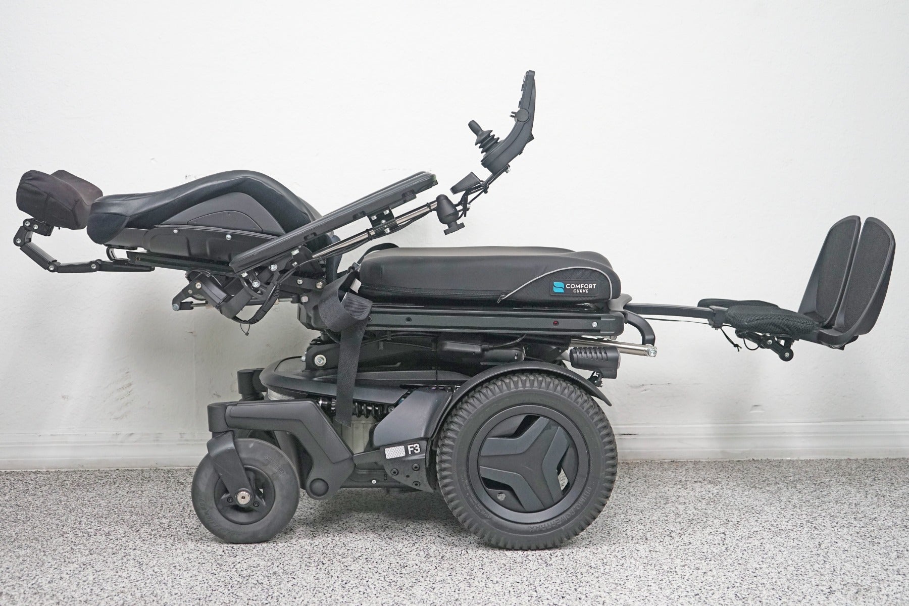 Permobil F3 Power Wheelchair 12" Seat Lift, Tilt, Recline, Legs & Anterior Tilt - 8169