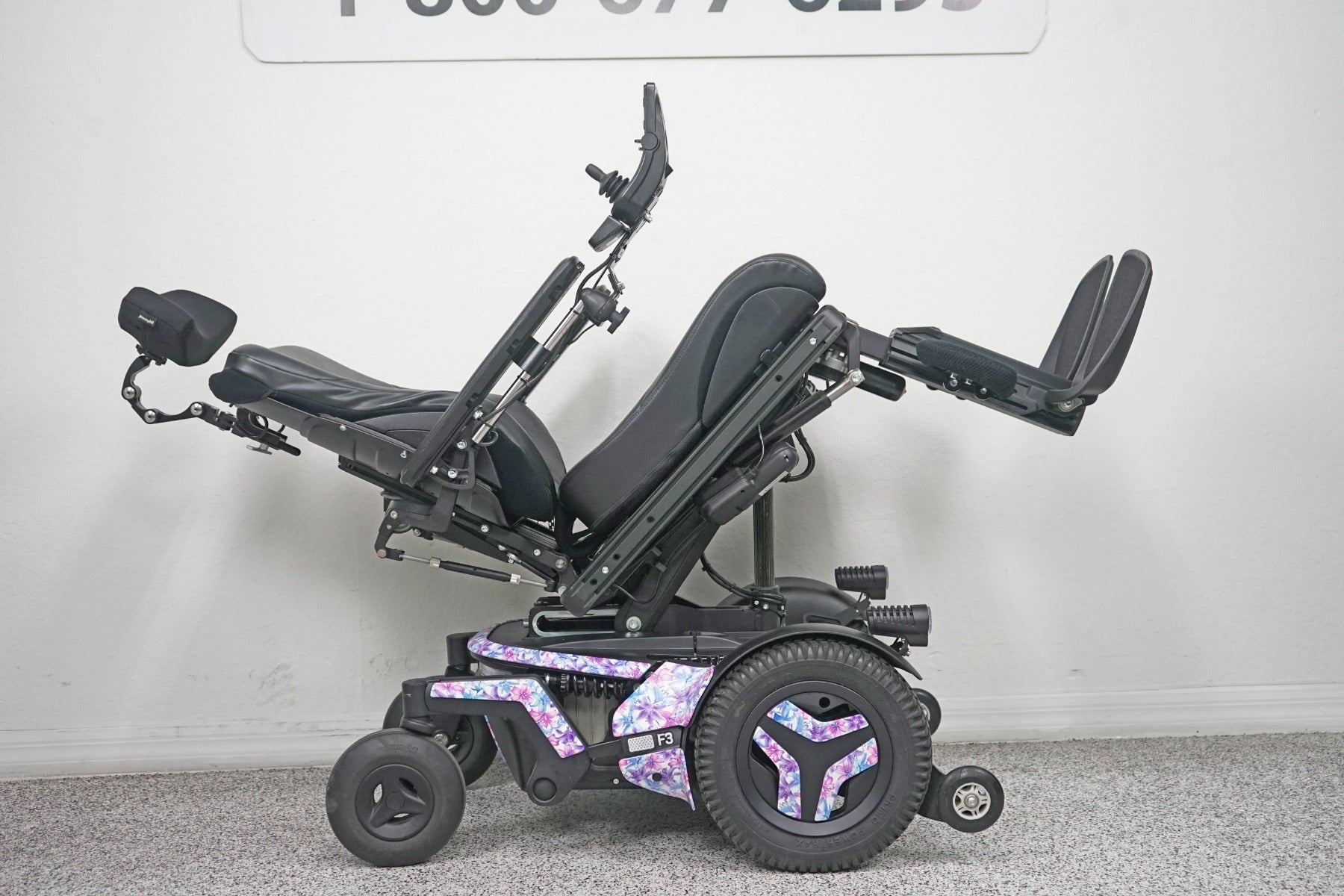 Permobil F3 Power Wheelchair 12" Seat Lift, Tilt, Recline, Legs & Anterior Tilt - 8335