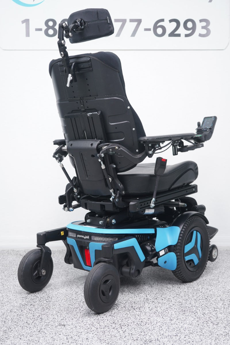 Permobil F3 Power Wheelchair 12" Seat Lift, Tilt, Recline & Legs - 8534