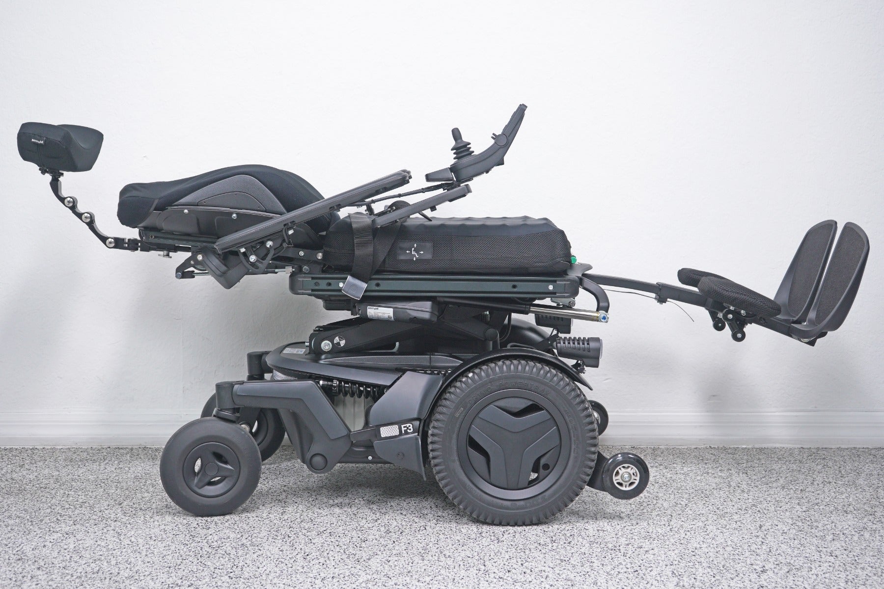 Permobil F3 Power Wheelchair 12" Seat Lift, Tilt, Recline, Legs & Anterior Tilt - 8918