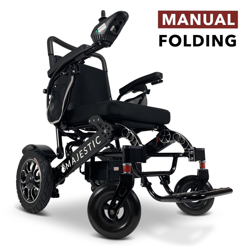MAJESTIC IQ-7000 Manual Folding Remote Controlled Electric Wheelchair - ComfyGO