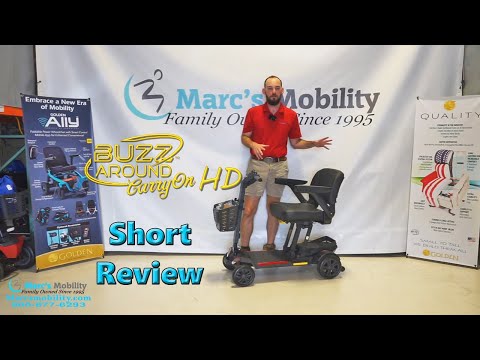 Buzzaround Carry On HD Lightweight Folding Scooter with High Weight Capacity! - Short Review