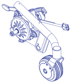 Front Caster Arm & Motor Assembly Jazzy EVO 613