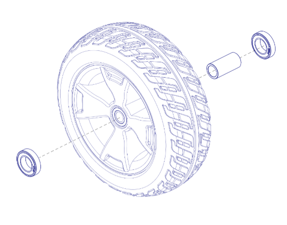 10.4" Front Wheel Assembly - 3-Wheel Victory 10.2