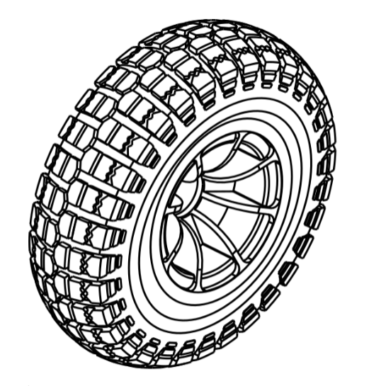 14" Knobby Drive Wheel Assembly (Tire and Rim) - Jazzy 1450 (Set of 2)
