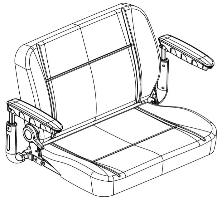 32"W x 18-20"D High-Back Captains Seat - PX4