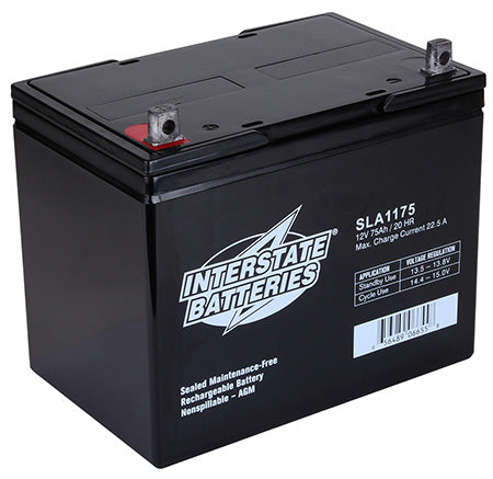 Wheelchair & Scooter Interstate Battery - 75 Amp 12 Volt Deep Cycle (Pair)
