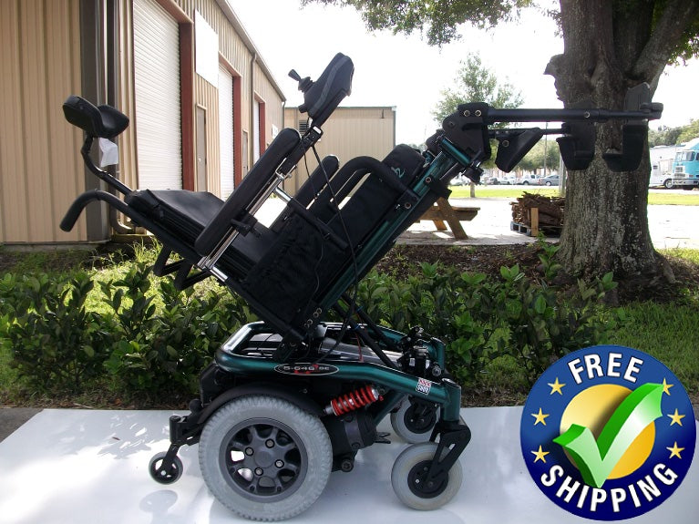 Sunrise Medical Quickie S-646 SE Power Chair with ELECTRIC TILT & LEGS - Used Wheelchairs (Green)