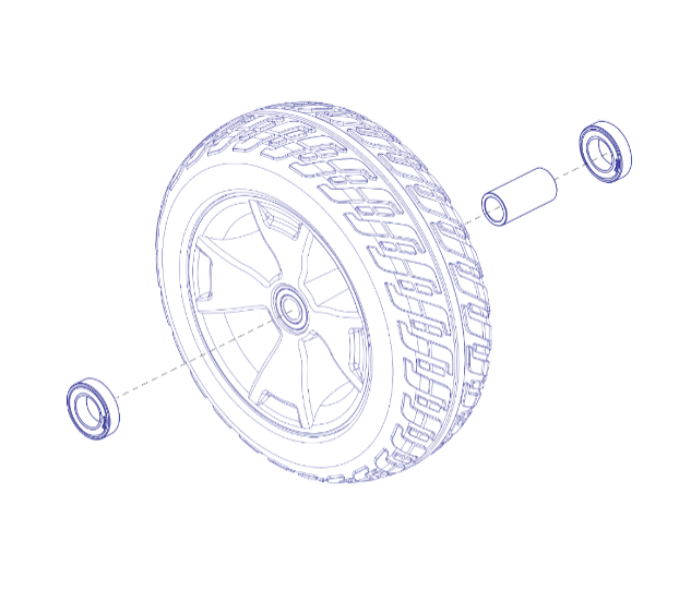 Front Wheel Assembly - 3-Wheel Victory 10