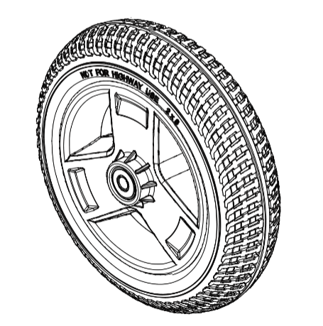 Front Wheel Assembly - Go Go Elite Traveller & LX CTS 3-Wheel